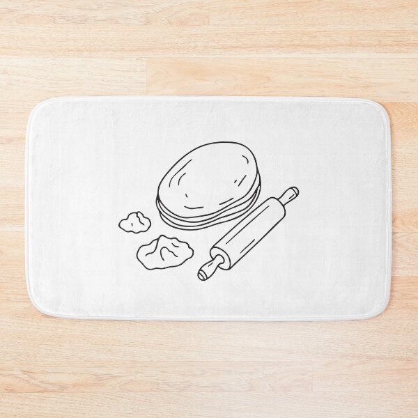 Item preview, A tortilla placed near a rolling pin and flour on a counter designed and sold by rasagamastore.