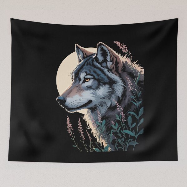 Item preview, Botanical Wolf Women Full Moon Kids Floral Wolf designed and sold by MyzoToyota.