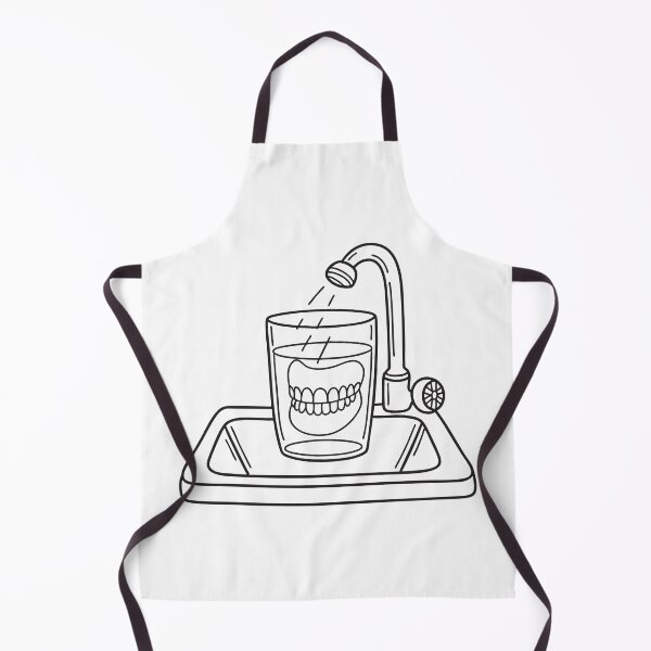 Item preview, A full denture placed inside a glass of water on bathroom sink designed and sold by rasagamastore.