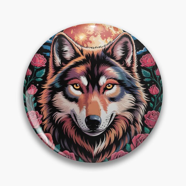 Item preview, Botanical Wolf Women Roses Full Moon Kids Floral Wolf1  designed and sold by MyzoToyota.