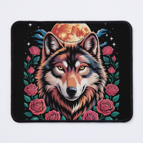 Item preview, Botanical Wolf Women Roses Full Moon Kids Floral Wolf1  designed and sold by MyzoToyota.
