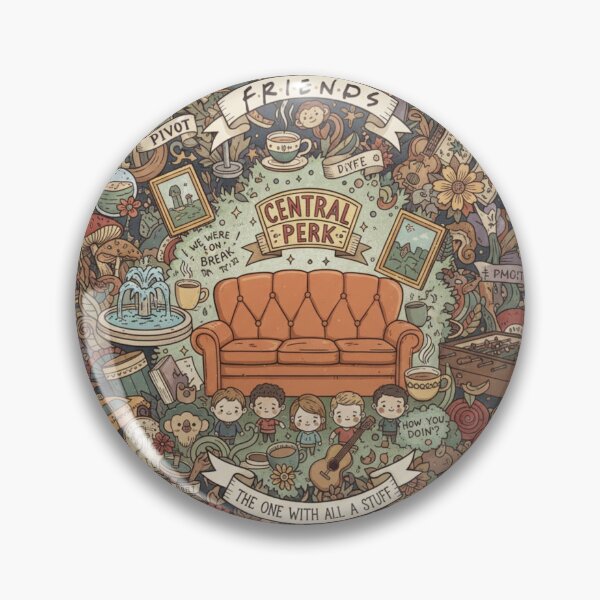 Item preview, Doodle Art FRIENDS Central Perk Icons designed and sold by EllsLittleStore.