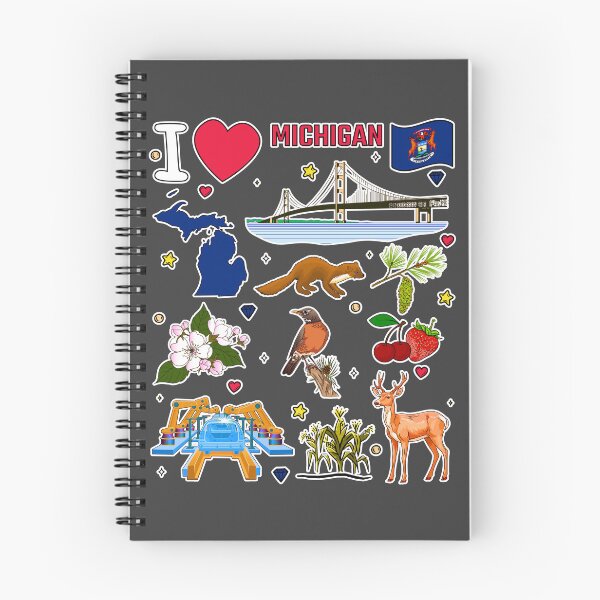 Item preview, Michigan Love Sticker Pack, Mackinac Bridge, Robin & State Map Pride designed and sold by mashmosh.