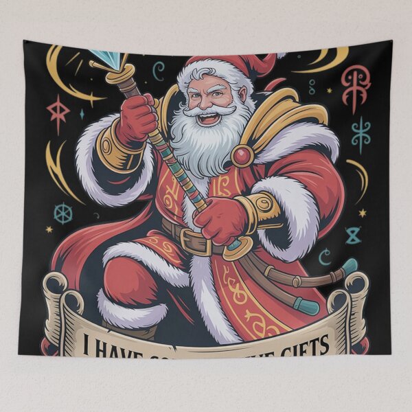 Item preview, I have come to give gifts and beat heretics - Fantasy Santa RPG Parody  designed and sold by Tomasz  Siennicki.