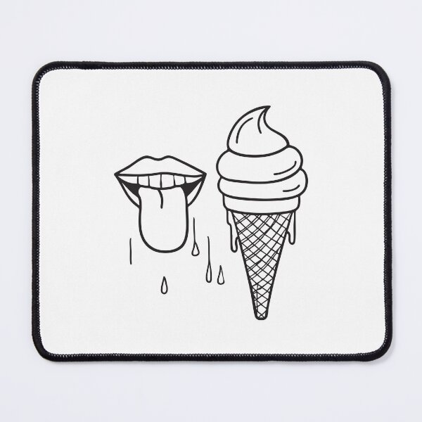 Item preview, A tongue sticking out close to an ice cream cone with drips designed and sold by rasagamastore.