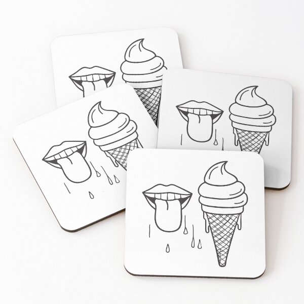 Item preview, A tongue sticking out close to an ice cream cone with drips designed and sold by rasagamastore.