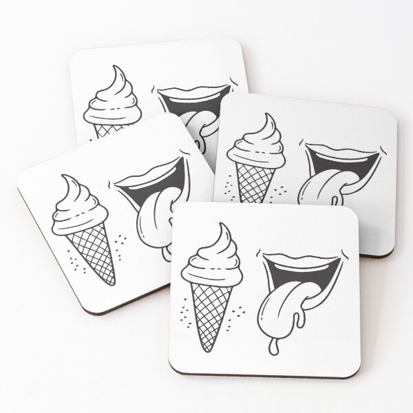 Item preview, A tongue sticking out close to an ice cream cone with drips designed and sold by rasagamastore.