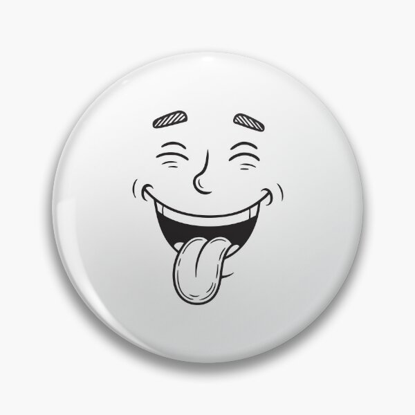 Item preview, A doodle of a smiling face with a tongue poking out in laughter designed and sold by rasagamastore.