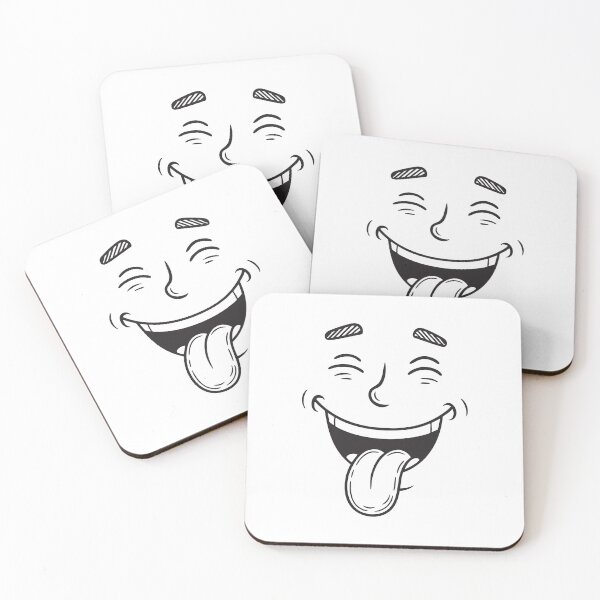 Item preview, A doodle of a smiling face with a tongue poking out in laughter designed and sold by rasagamastore.