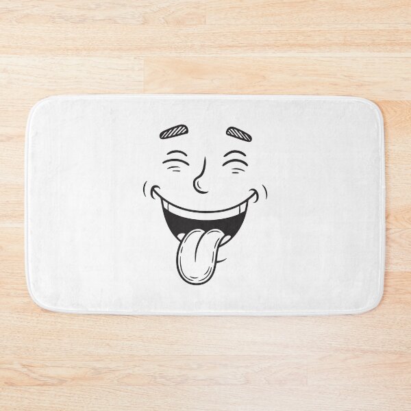 Item preview, A doodle of a smiling face with a tongue poking out in laughter designed and sold by rasagamastore.