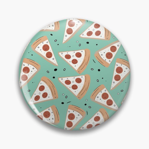 Artikelvorschau, Niedliches Pepperoni-Pizza-Muster – Lustiges Cartoon-Lebensmitteldesign entworfen und verkauft von HippoInkStudio.