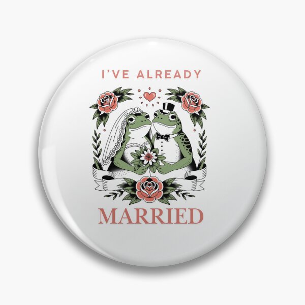 Item preview, frog couple "I've already married" designed and sold by Chris-graphics-art.