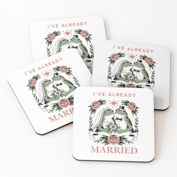 Item preview, frog couple "I've already married" designed and sold by Chris-graphics-art.