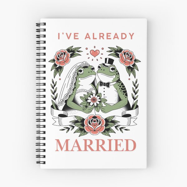 Item preview, frog couple "I've already married" designed and sold by Chris-graphics-art.