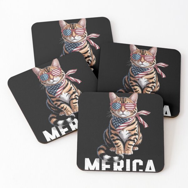 Item preview, USA 'Merica Cat 4th of July Men Women Kids Funny Patriotic  designed and sold by InspiredFoul.
