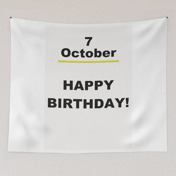 Item preview, Minimalist Happy Birthday Design — October 7 designed and sold by ariksworld.