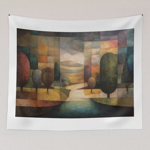 Item preview, Abstract Landscape with Geometric Trees designed and sold by lautir.