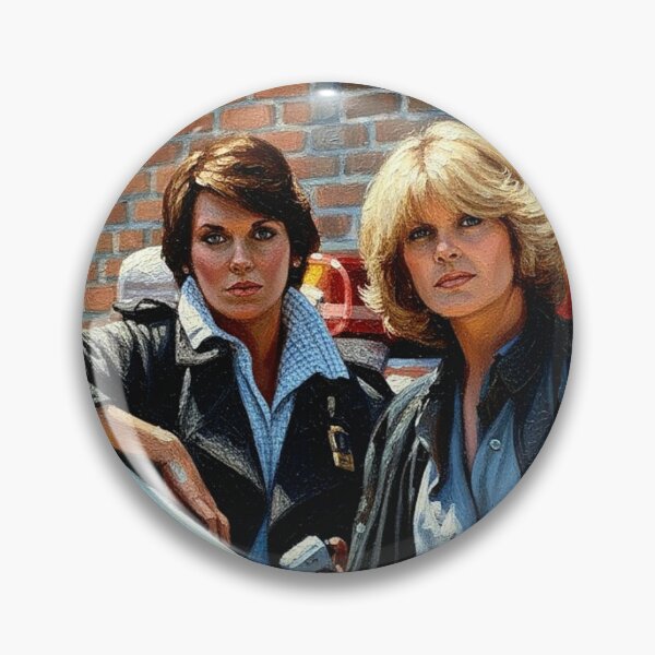 Item preview, 80s Classic TV Female Detectives Art | Police Duo Oil Painting | Cagney and Lacey Tribute designed and sold by Art's Diner.