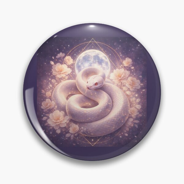 Artikelvorschau, Albino Snake Moon Bloom – Himmlisch weiße Python mit floraler Aura entworfen und verkauft von GeoWild Designs.