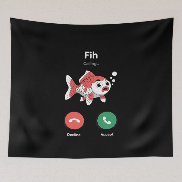 Item preview, Womens Fih Calling Remind me Message Decline Accept Phone Call Fish  designed and sold by InspiredFoul.