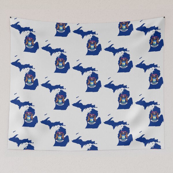 Item preview, Mitten State Pride, Michigan State Flag & Outline Design designed and sold by mashmosh.
