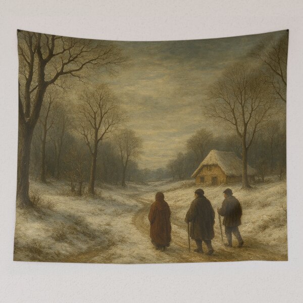 Item preview, Winter path to the straw hut designed and sold by Sigtrix.