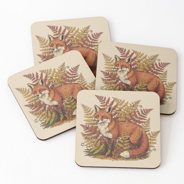 Item preview, Vintage Red Fox Among Golden Autumn Ferns designed and sold by BirdsnStuff.