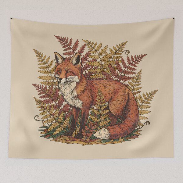 Item preview, Vintage Red Fox Among Golden Autumn Ferns designed and sold by BirdsnStuff.