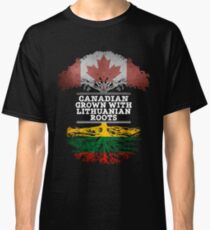 Canadian Grown With Lithuanian Roots Gift For Lithuanian From Lithuania - Lithuania Flag in Roots Classic T-Shirt