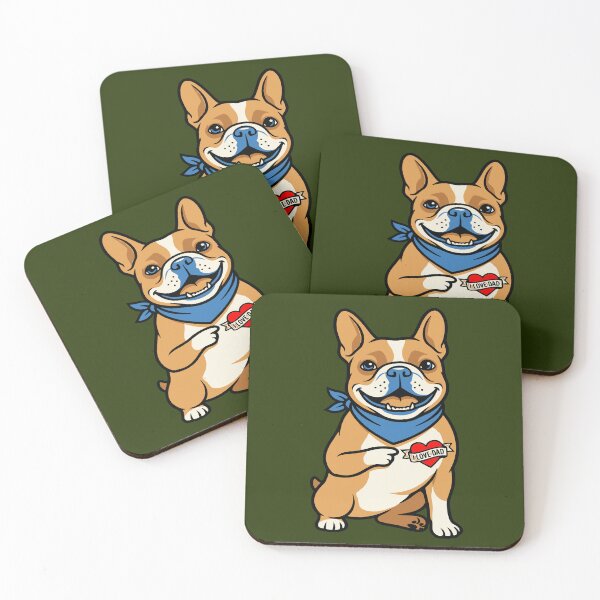 Item preview, Funny I Love Dad Tattoo French bull dog Dad designed and sold by Colorfulman.