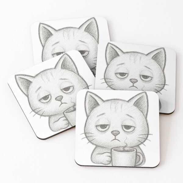 Item preview, Cat Drinking Coffee designed and sold by DomGDesign.