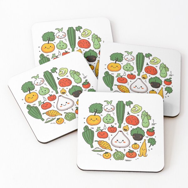 Item preview, Group of cute fun smiling vegetables designed and sold by y-a-y.