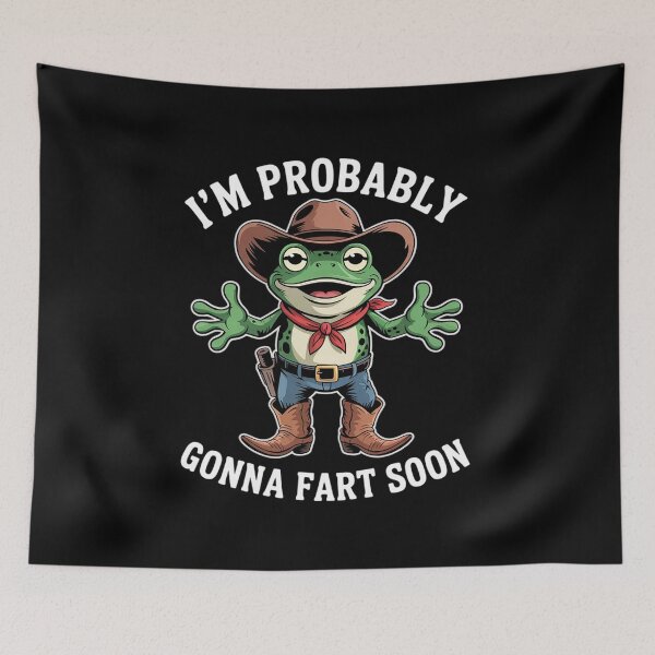 Item preview, Funny Farting Frog Meme Western Joke Humor Cowboy Frog Fart  designed and sold by KotexTemu.