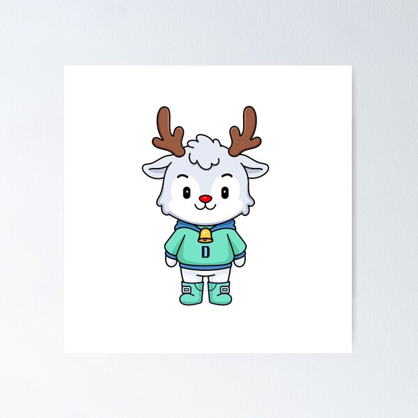 Item preview, Cute Reindeer Wearing Hoodie and Boots in Stylish Outdoor Fashion Scene designed and sold by GriferrStore.