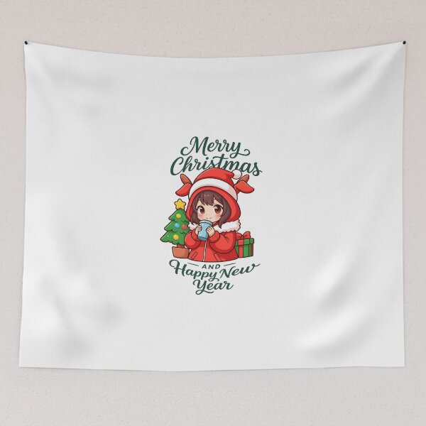 Item preview, cute girl anime merry christmas and happy new year designed and sold by sabartgunpla.