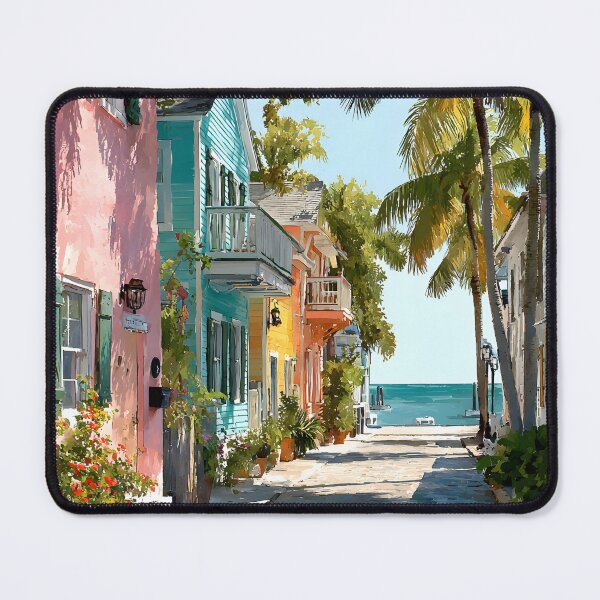 Item preview, Key West Pastel Avenue with Palms and Caribbean Hues designed and sold by daila70.