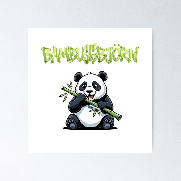 Item preview, Bamboo Björn eats bamboo - Funny panda cartoon art designed and sold by Basch996.