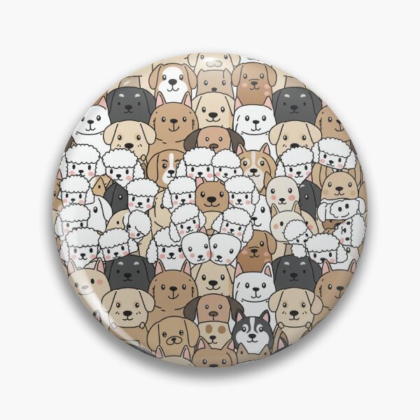 Item preview, Cute Cartoon Dog Faces Pattern – Seamless Tiling Wallpaper | Puppy Background designed and sold by Wild-way Art.
