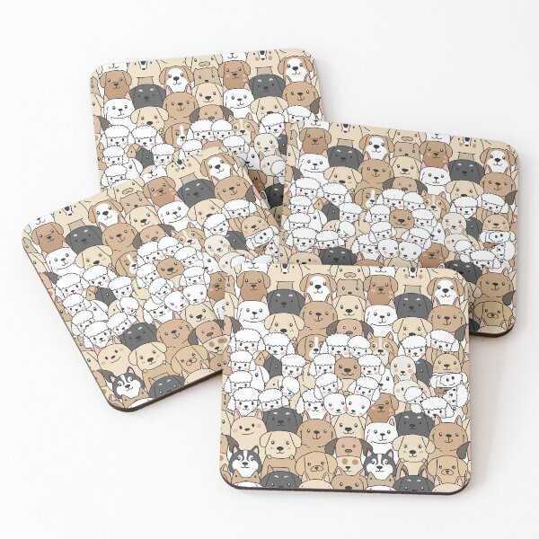 Item preview, Cute Cartoon Dog Faces Pattern – Seamless Tiling Wallpaper | Puppy Background designed and sold by Wild-way Art.