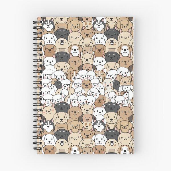 Item preview, Cute Cartoon Dog Faces Pattern – Seamless Tiling Wallpaper | Puppy Background designed and sold by Wild-way Art.