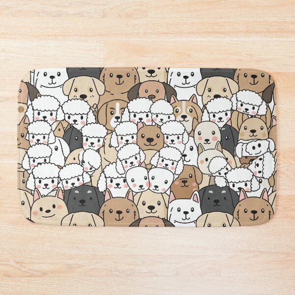 Item preview, Cute Cartoon Dog Faces Pattern – Seamless Tiling Wallpaper | Puppy Background designed and sold by Wild-way Art.