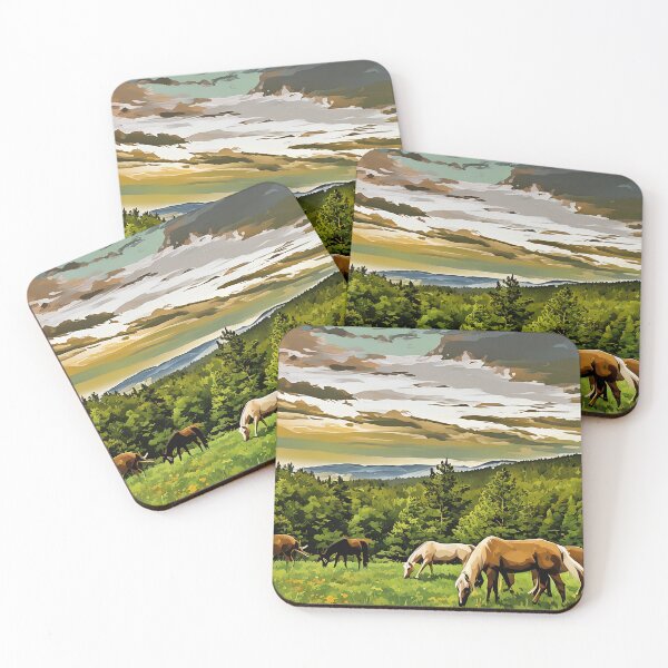Item preview, Landscape with Horses designed and sold by tomorrowsart.