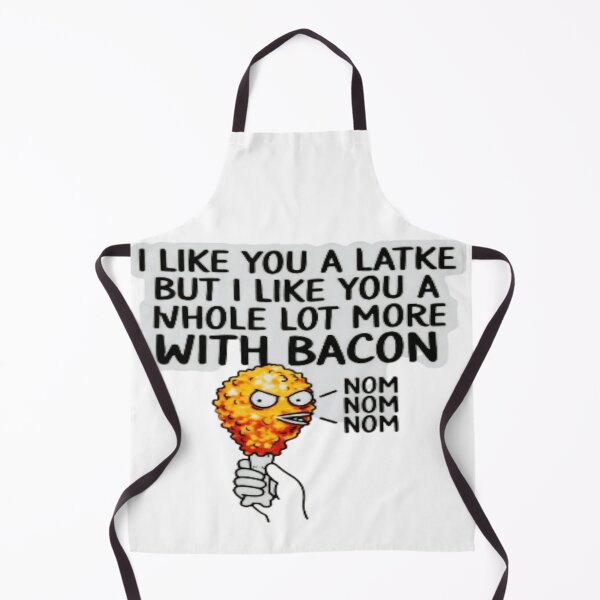 Item preview, Funny Food Pun T-Shirt & Sticker – “I Like You a Latke but I Like You More With Bacon” Cartoon Latke Design designed and sold by Sushikidsntod.