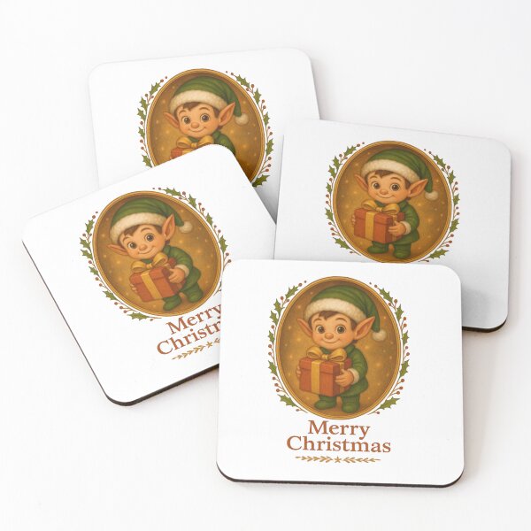 Item preview, Retro Holiday Elf Illustration — Christmas Gift Art designed and sold by LoppiPrintShop.
