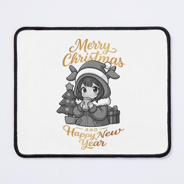 Item preview, gold cute girl anime merry christmas and happy new year designed and sold by sabartgunpla.