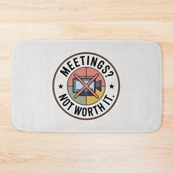 Item preview, Meetings Not Worth It Emblem with Vintage Camera and Glitch Protest Style designed and sold by SplashTastic.