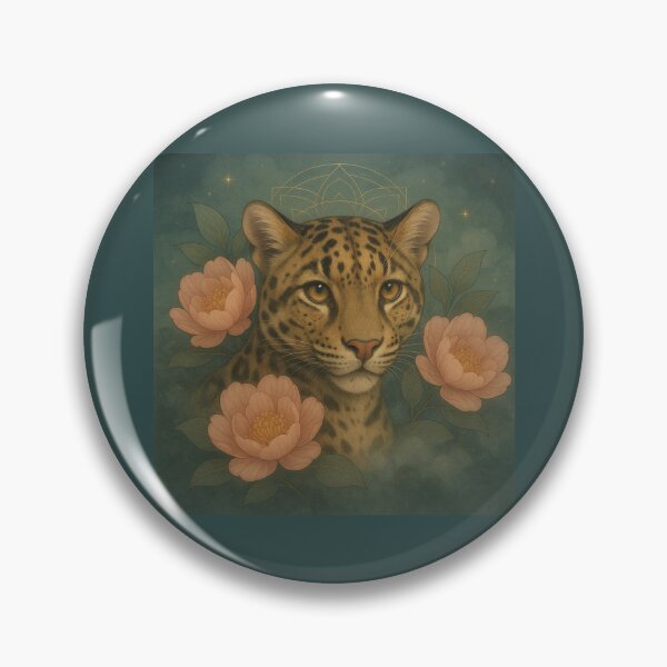 Item preview, Ocelot Moon Bloom – Mystical Floral Ocelot Illustration designed and sold by GeoWild Designs.