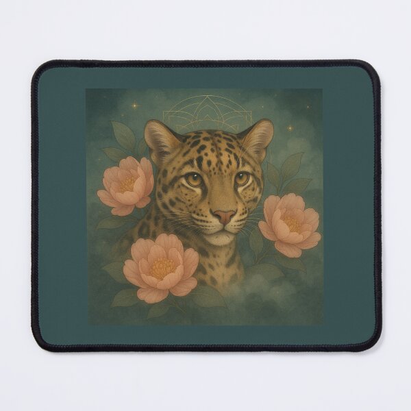 Item preview, Ocelot Moon Bloom – Mystical Floral Ocelot Illustration designed and sold by GeoWild Designs.