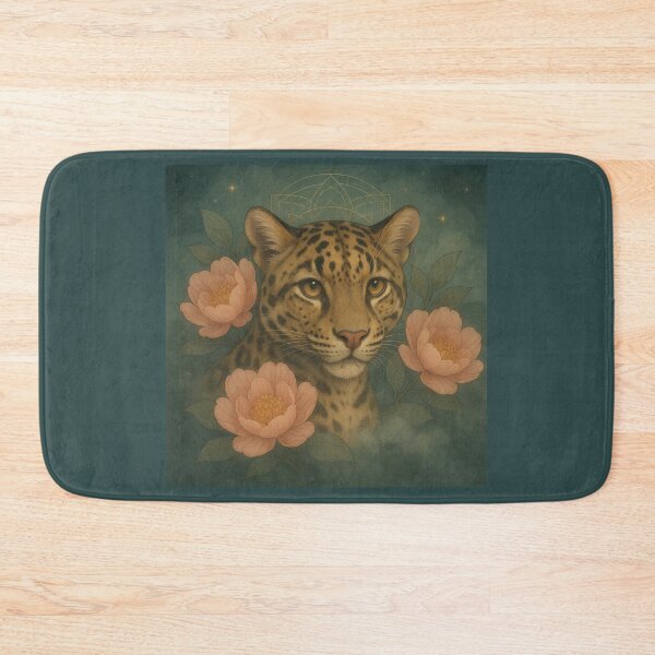 Item preview, Ocelot Moon Bloom – Mystical Floral Ocelot Illustration designed and sold by GeoWild Designs.
