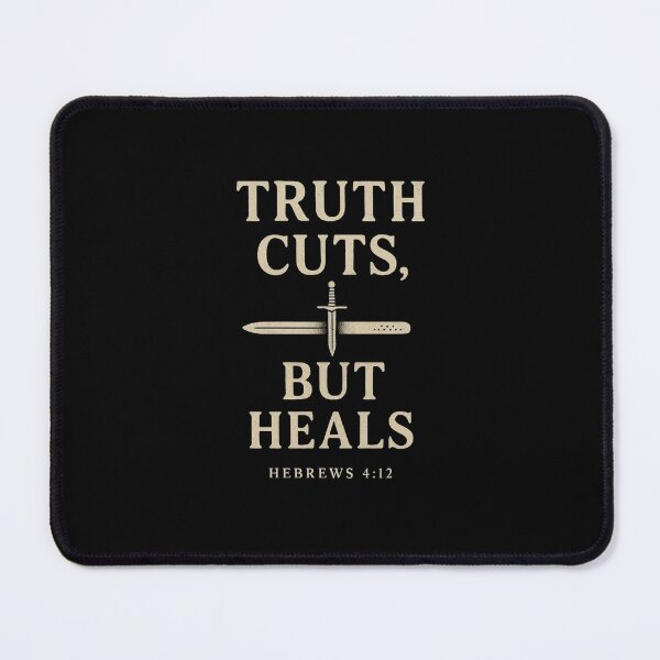 Item preview, Truth Cuts But Heals – Hebrews 4:12 Christian Sword Design designed and sold by astersgraphics.